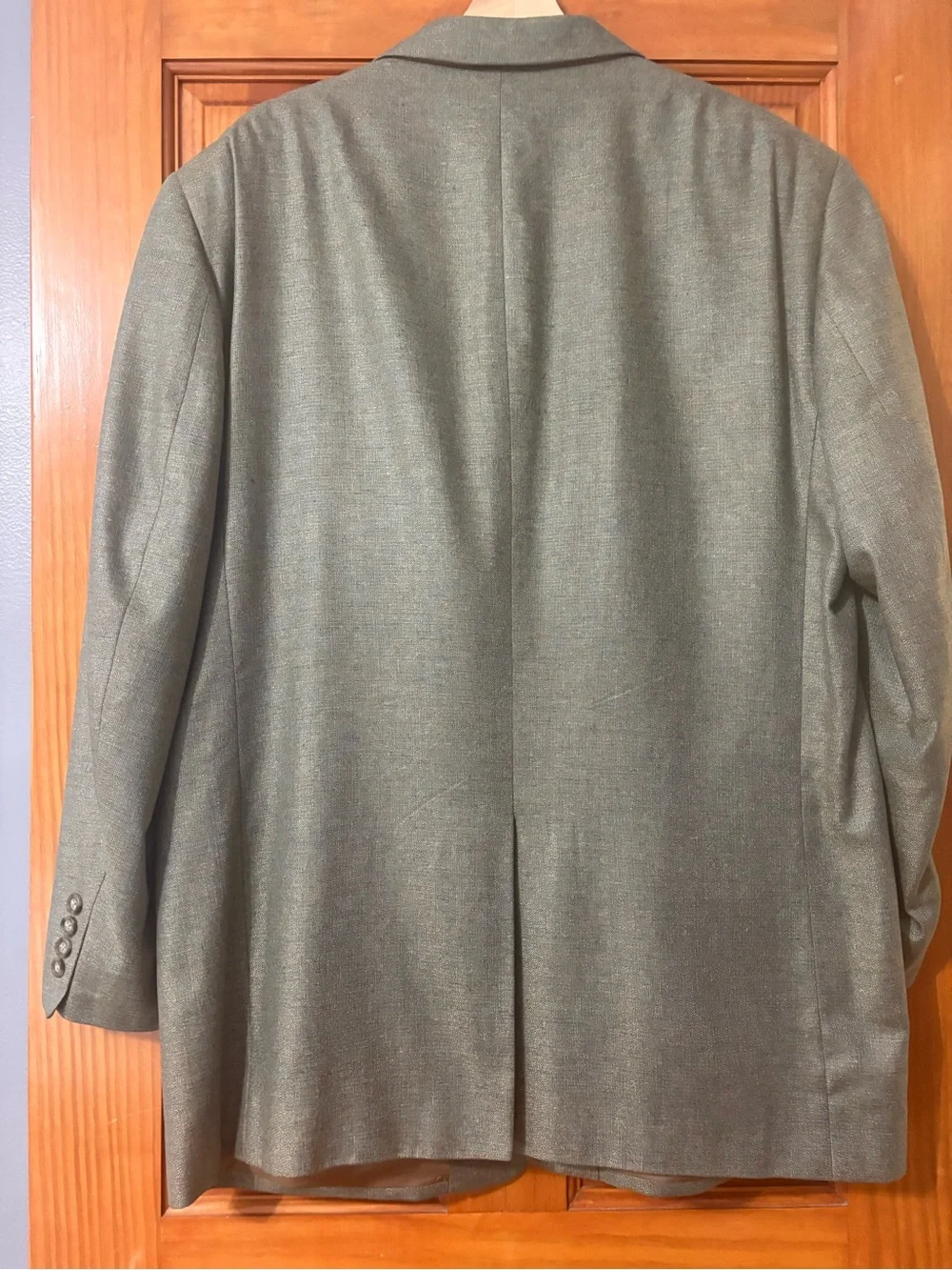 Jos A Bank 100% Silk Tweed Green Blazer Sport Coat, 48L